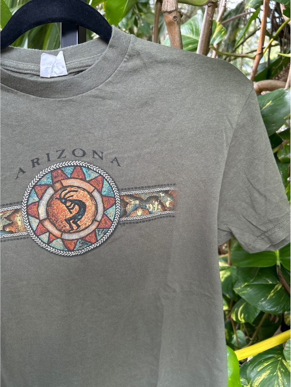Vintage Delta Pro Weight Arizona Graphic T-Shirt Olive Green Size M